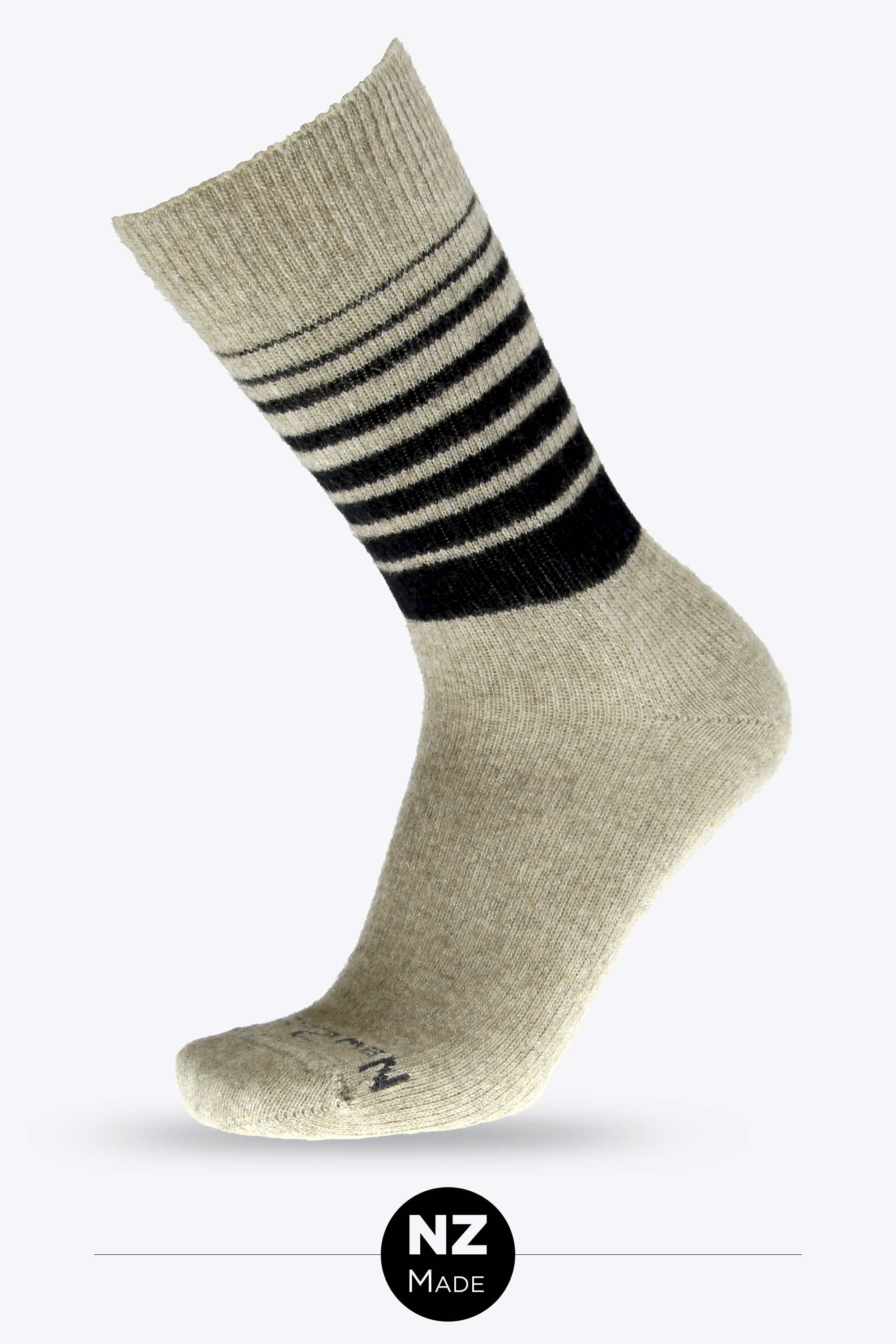 Possum Fine Knit Stripe - natural/ black